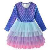 Kids Autumn Winter Dresses for Girls Star Sequins Princess Dress Girls Long Sleeve Party Vestidos Baby Girl Children Clothing