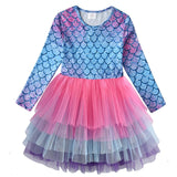 Kids Autumn Winter Dresses for Girls Star Sequins Princess Dress Girls Long Sleeve Party Vestidos Baby Girl Children Clothing