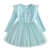 Kids Autumn Winter Dresses for Girls Star Sequins Princess Dress Girls Long Sleeve Party Vestidos Baby Girl Children Clothing
