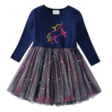 Kids Autumn Winter Dresses for Girls Star Sequins Princess Dress Girls Long Sleeve Party Vestidos Baby Girl Children Clothing