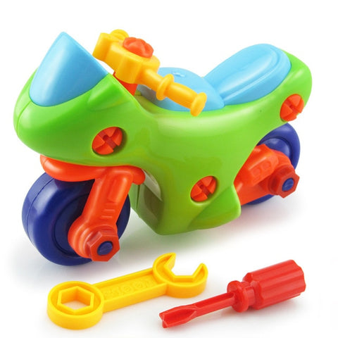 Early Learning Education DIY Screw Nut Group Installed Plastic 3d Puzzle Disassembly Motorcycle Kids Toys for Children Jigsaw