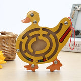 Wooden Magnetic Track Maze Toy Cute Animal Cartoon Toy Brain Teaser Intellectual Jigsaw Board Kids Early Educational Puzzle Game