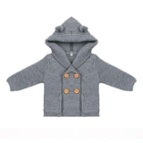 Baby Girl Knitting Cardigan Solid Color Autumn Winter Sweaters for Children Long Sleeve Hooded Coat Outwear Kids Clothing