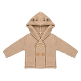 Baby Girl Knitting Cardigan Solid Color Autumn Winter Sweaters for Children Long Sleeve Hooded Coat Outwear Kids Clothing