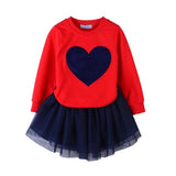 Humor Bear Autumn Kids Baby Girl Clothes Long Sleeve T-shirt+Grid Skirt +bowknot Casual 3PCS suits Student Girls' Clothing Sets