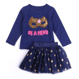 Humor Bear Autumn Kids Baby Girl Clothes Long Sleeve T-shirt+Grid Skirt +bowknot Casual 3PCS suits Student Girls' Clothing Sets