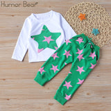 Humor Bear Autumn Kids Baby Girl Clothes Long Sleeve T-shirt+Grid Skirt +bowknot Casual 3PCS suits Student Girls' Clothing Sets