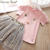 Humor Bear Girls clothes Girls Sets Summer Set 2020 Kids Clothes Girls Clothing Sets Two-Piece Kids Suit children clothing
