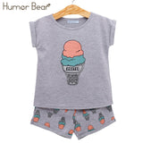 Humor Bear Girls clothes Girls Sets Summer Set 2020 Kids Clothes Girls Clothing Sets Two-Piece Kids Suit children clothing