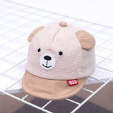 New Cartoon Bear Children Hat Spring Summer Baby Adjustable Baseball Cap Cotton Newbron Caps Soft Sunhat Baby Accessories 3-12M