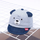 New Cartoon Bear Children Hat Spring Summer Baby Adjustable Baseball Cap Cotton Newbron Caps Soft Sunhat Baby Accessories 3-12M