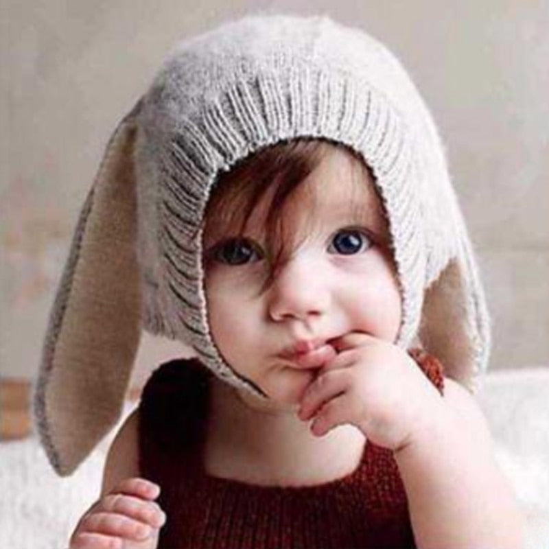 Baby Rabbit Ears Hat Infant Toddler Autumn Winter Knitted Caps for Children Baby Bunny Beanie Hats Accessories Photography Props