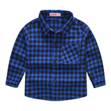 Spring Autumn 2019 New Boys Long Sleeve Classic Plaid Lapel Shirts Tops with Pocket Baby Boys Casual Shirt Kids Clothing