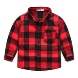 Spring Autumn 2019 New Boys Long Sleeve Classic Plaid Lapel Shirts Tops with Pocket Baby Boys Casual Shirt Kids Clothing