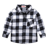 Spring Autumn 2019 New Boys Long Sleeve Classic Plaid Lapel Shirts Tops with Pocket Baby Boys Casual Shirt Kids Clothing