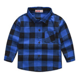 Spring Autumn 2019 New Boys Long Sleeve Classic Plaid Lapel Shirts Tops with Pocket Baby Boys Casual Shirt Kids Clothing