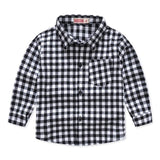Spring Autumn 2019 New Boys Long Sleeve Classic Plaid Lapel Shirts Tops with Pocket Baby Boys Casual Shirt Kids Clothing