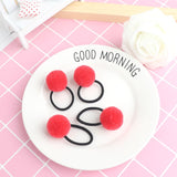 4Pcs/2pc/1pc Baby Kid Hair Accessories Headwear Mini Ball Rubber Headbands Girl Children Solid Color Pompon Gum Elastic HairBand