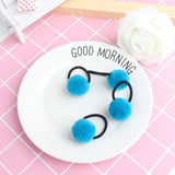 4Pcs/2pc/1pc Baby Kid Hair Accessories Headwear Mini Ball Rubber Headbands Girl Children Solid Color Pompon Gum Elastic HairBand