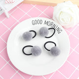 4Pcs/2pc/1pc Baby Kid Hair Accessories Headwear Mini Ball Rubber Headbands Girl Children Solid Color Pompon Gum Elastic HairBand