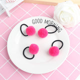 4Pcs/2pc/1pc Baby Kid Hair Accessories Headwear Mini Ball Rubber Headbands Girl Children Solid Color Pompon Gum Elastic HairBand