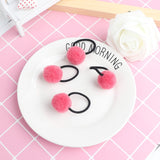 4Pcs/2pc/1pc Baby Kid Hair Accessories Headwear Mini Ball Rubber Headbands Girl Children Solid Color Pompon Gum Elastic HairBand