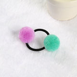 4Pcs/2pc/1pc Baby Kid Hair Accessories Headwear Mini Ball Rubber Headbands Girl Children Solid Color Pompon Gum Elastic HairBand