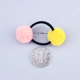 4Pcs/2pc/1pc Baby Kid Hair Accessories Headwear Mini Ball Rubber Headbands Girl Children Solid Color Pompon Gum Elastic HairBand