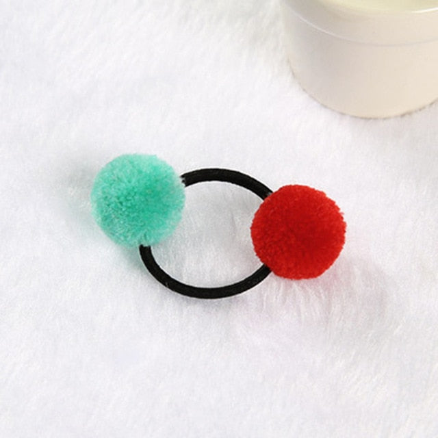4Pcs/2pc/1pc Baby Kid Hair Accessories Headwear Mini Ball Rubber Headbands Girl Children Solid Color Pompon Gum Elastic HairBand