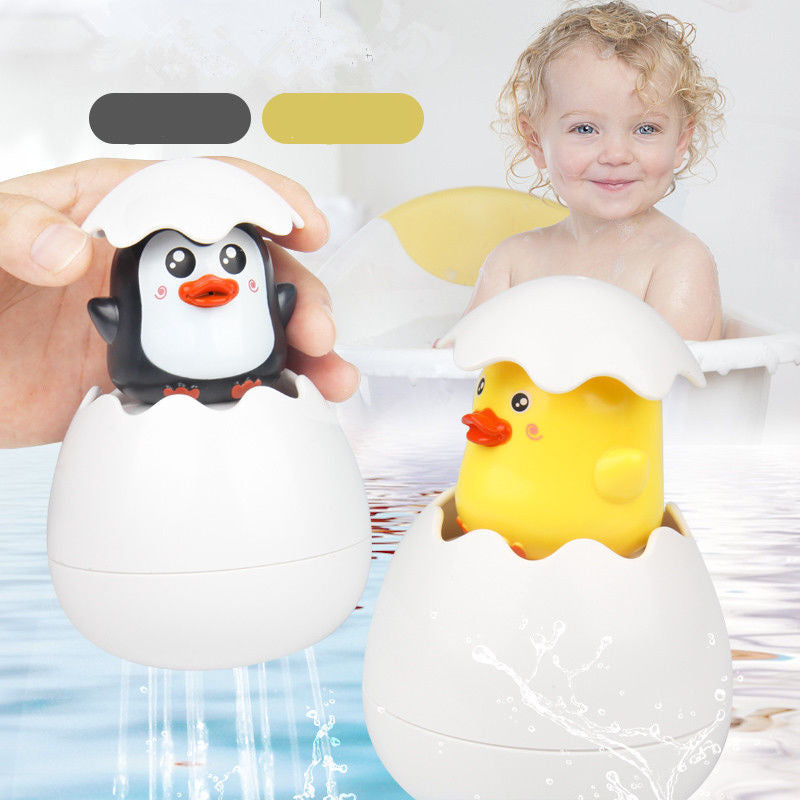 New Boys Girls 2 Styles Shower Toys Kids Swimming Shower Funny Toy Baby Cartoon Cute Duck Penguin Egg Water Spray Sprinkler Toys