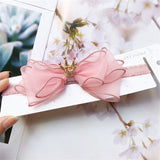 BalleenShiny Baby Girls Bowknot Crown Headband Lace Elastic Princess Hair Band Fashion New Style Children Kids Hair Accessories
