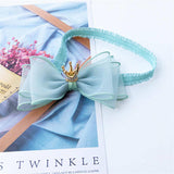 BalleenShiny Baby Girls Bowknot Crown Headband Lace Elastic Princess Hair Band Fashion New Style Children Kids Hair Accessories