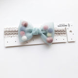 BalleenShiny Baby Girls Bowknot Crown Headband Lace Elastic Princess Hair Band Fashion New Style Children Kids Hair Accessories