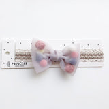 BalleenShiny Baby Girls Bowknot Crown Headband Lace Elastic Princess Hair Band Fashion New Style Children Kids Hair Accessories