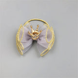 BalleenShiny Baby Girls Bowknot Crown Headband Lace Elastic Princess Hair Band Fashion New Style Children Kids Hair Accessories