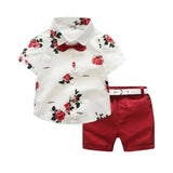Hot Sale 2019 Summer Style Children Clothing Sets Tops Shorts Belt 3 Pcs Set Boys Girls T Pants Sports Suit Kids Clothes