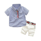 Hot Sale 2019 Summer Style Children Clothing Sets Tops Shorts Belt 3 Pcs Set Boys Girls T Pants Sports Suit Kids Clothes
