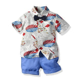 Hot Sale 2019 Summer Style Children Clothing Sets Tops Shorts Belt 3 Pcs Set Boys Girls T Pants Sports Suit Kids Clothes