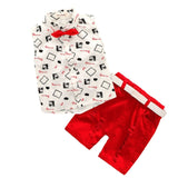 Hot Sale 2019 Summer Style Children Clothing Sets Tops Shorts Belt 3 Pcs Set Boys Girls T Pants Sports Suit Kids Clothes
