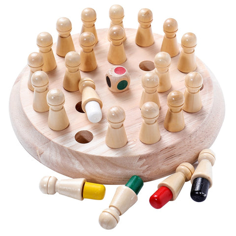 Enfants en bois mémoire Match bâton jeu d'échecs amusant bloc jeu de société éducatif couleur capacité Cognitive jouet pour les enfants
