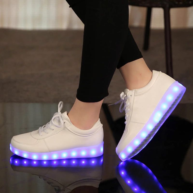 UncleJerry Size 31-46 USB chargering Led Shoes for kids & adults Light Up Sneakers for boys girls men women Glowing Party Shoes
