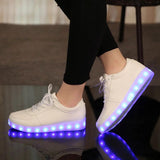 UncleJerry Size 31-46 USB chargering Led Shoes for kids & adults Light Up Sneakers for boys girls men women Glowing Party Shoes