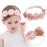 Baby Flower Headband Pink Ribbon Hair Bands Handmade DIY Headwear Hair accessories for Children Newborn Toddler