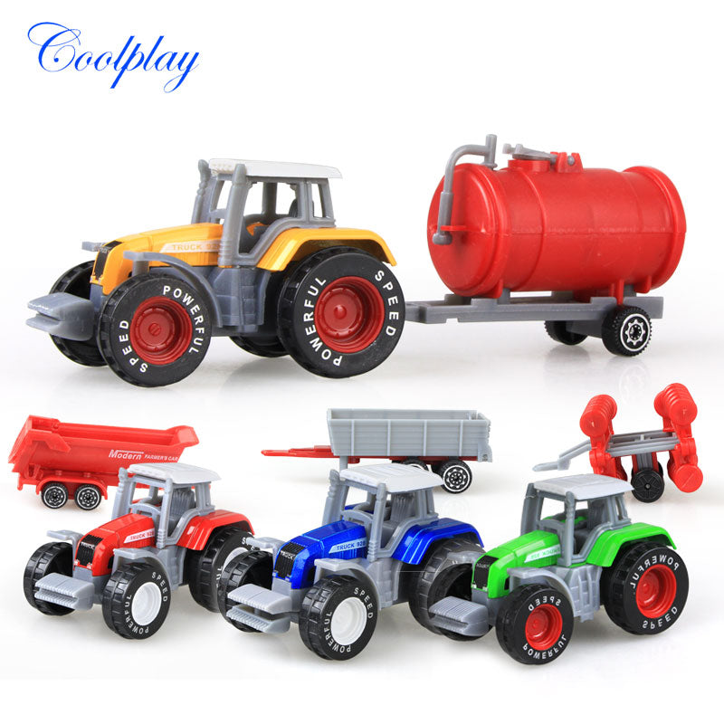 Die-cast Farm Vehicles Mini Car Model Engineering Car Model Tractor Engineering Car Tractor Toys Model for Kids Xmas Gift
