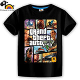 showerlikids quality cotton short sleeve T-shirt boy girl children kid clothing colorful street hot fight GTA 5 sPrice Scolor001