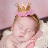 Newborn Crown Headband Gold Princess Crown Baby Girls Cute Hair Band Children Photo Props  Infant Kids Hair Accessories 1 Pc
